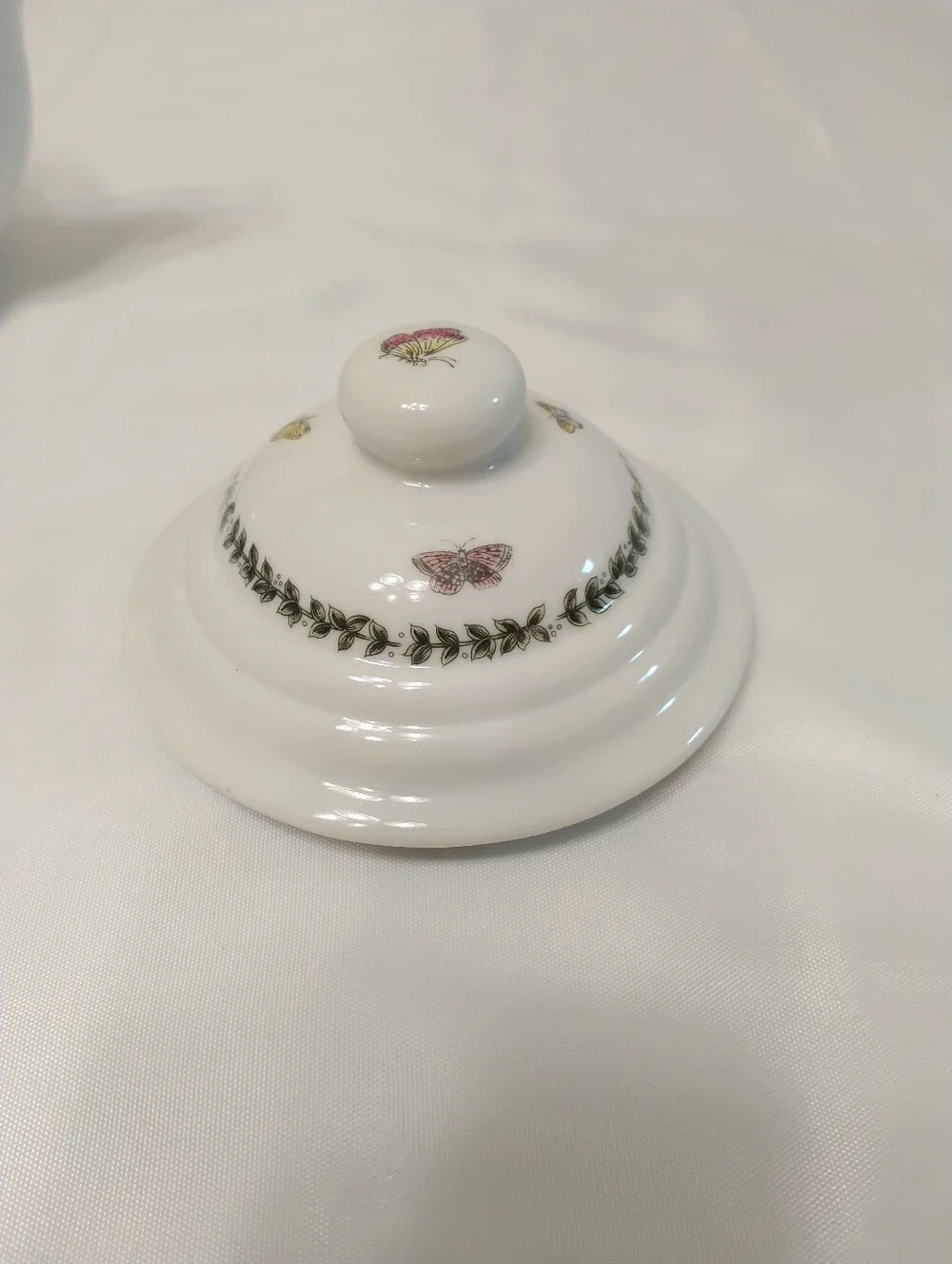 Vintage Andrea By Sadek Meadow Porcelain Teapot Butterflies Dragonflies Floral